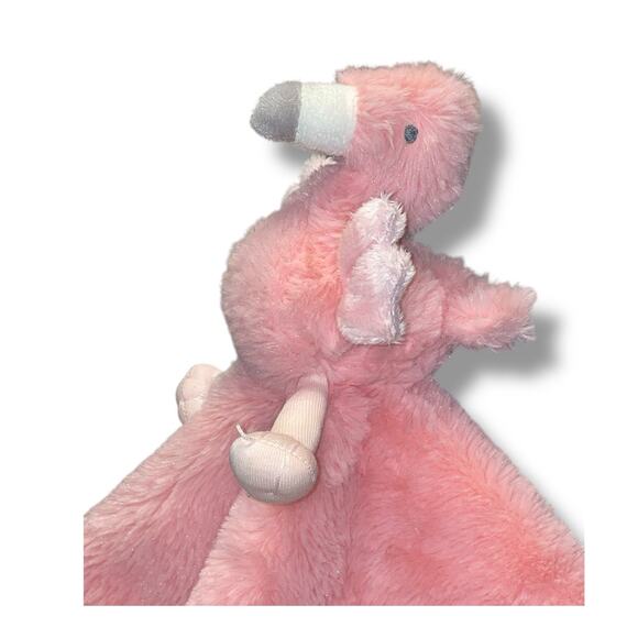Cloud Island 14" Flamingo Lovey Plush Security Blanket Satin Trim Nursery Gift - Picture 5 of 12